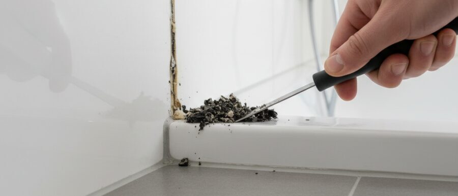 Badkamer kit vervangen voor een waterdichte afwerking