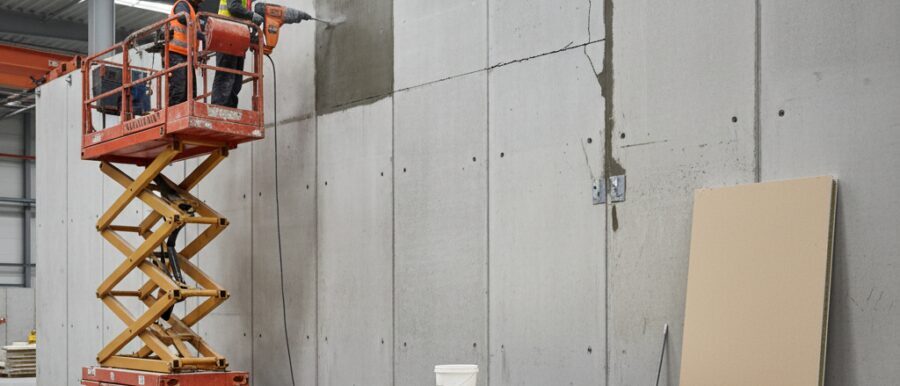Bedrijfshal muren repareren voor continuïteit en veiligheid