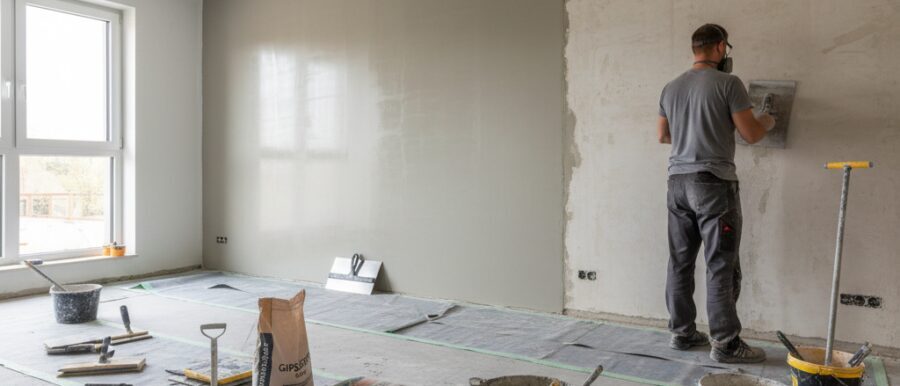 Stap voor stap proces voor muren glad maken
