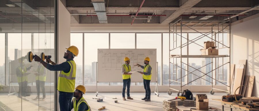 Het stap voor stap proces van kantoor renovatie