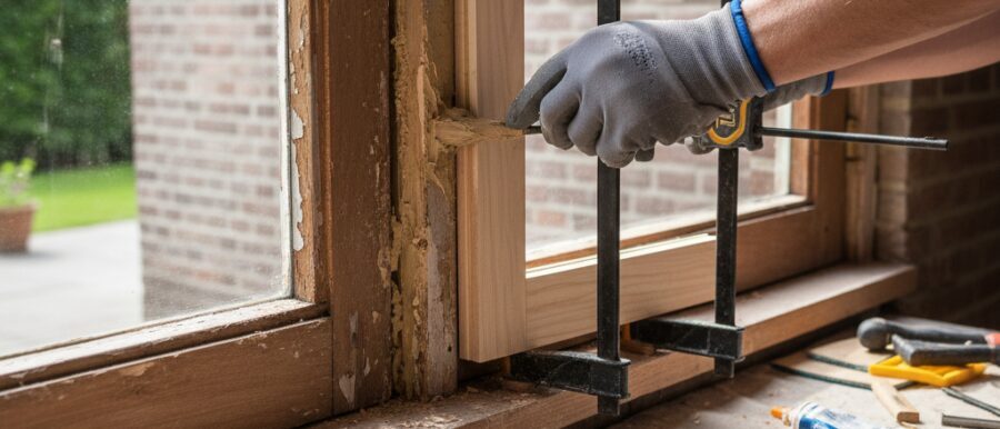 Kozijn reparatie hout Professioneel reparatieproces met epoxy en deelvervanging