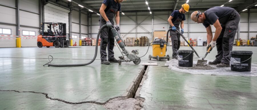 Magazijn vloer repareren