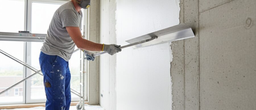 Muur gladmaken renovatie