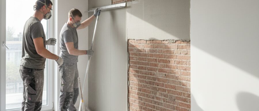 Ondergronden en afwerkingsniveaus bij muur gladmaken renovatie