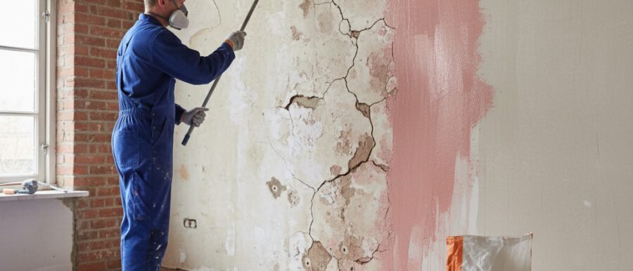 Muur opnieuw stukadoren doe je met Renovatie Nu.​ Wij herstellen scheuren zetten voorstrijk en egaliseren&hellip;