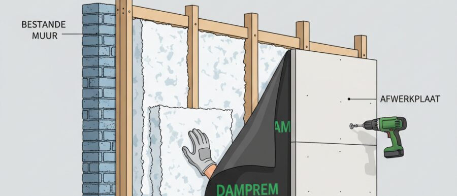 Materialen en systemen voor muurisolatie aan de binnenzijde