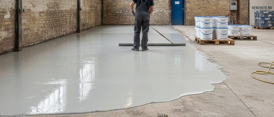 Opslagruimte vloer egaliseren