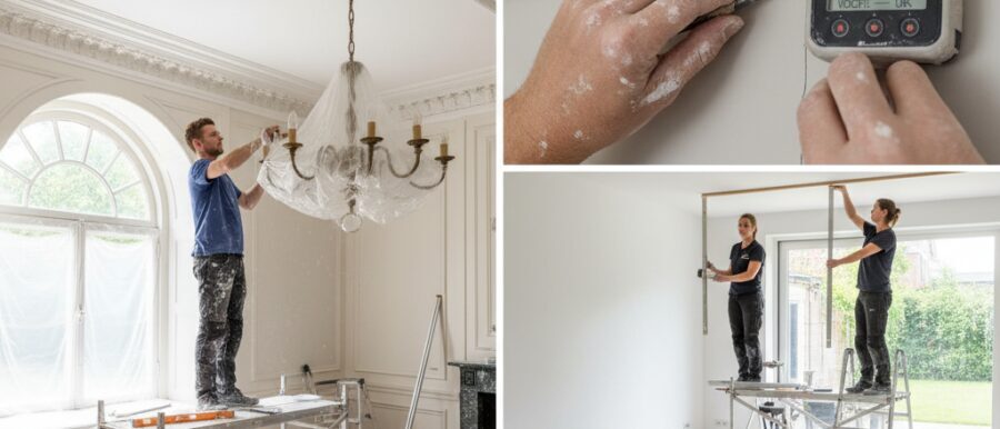 Plafond sierlijsten vernieuwen Plafond sierlijsten vernieuwen geeft je kamer meteen klasse. Wij herstellen scheuren, meten vocht en leveren…