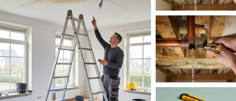 Plafond waterschade reparatie bij lekkage en vochtplekken