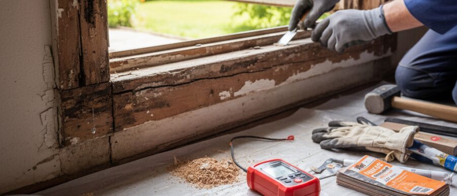 Raamkozijn hout reparatie Bij Renovatie Nu pak je Raamkozijn hout reparatie slim aan. Wij vinden houtrot, scheuren en…