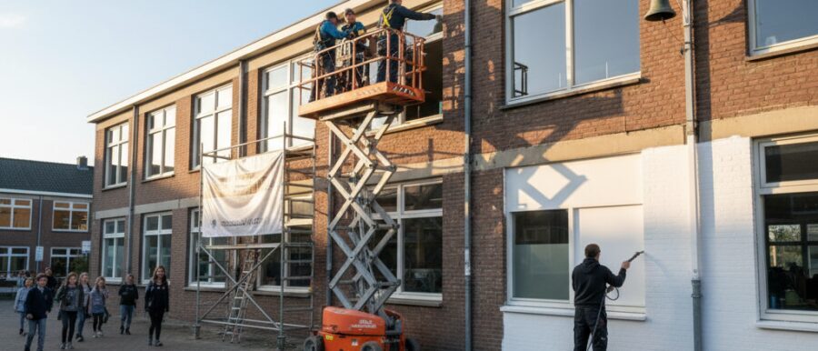 Schoolmuur herstellen
