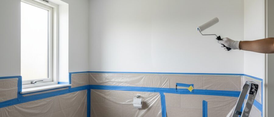 Stap voor stap proces voor toilet schilderen renovatie