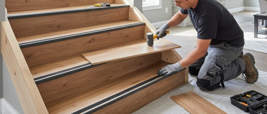 Trap bekleden laminaat uitgelegd