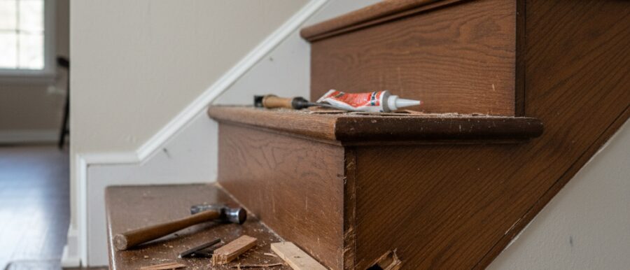 Trap treden repareren voor veilige en stille trappen