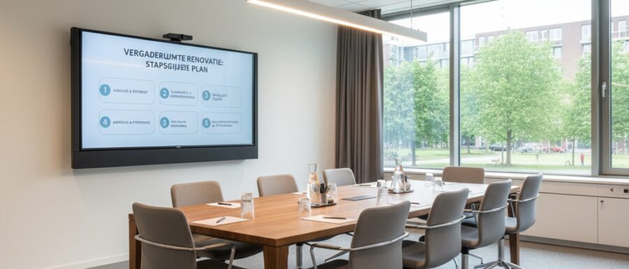 Stapsgewijs plan voor vergaderruimte renovatie