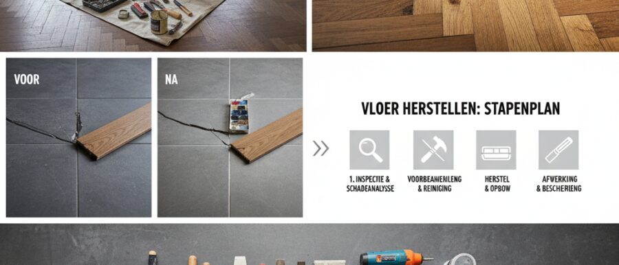 Vloer herstellen beschadigd uitgelegd