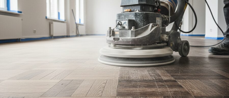 Vloer schuren en lakken met vakmanschap van Renovatie Nu