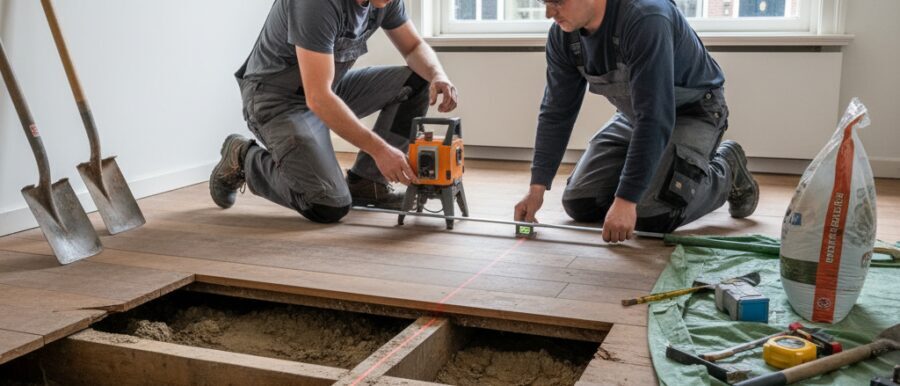 Vloer verzakking herstellen met slimme technieken in Nederland