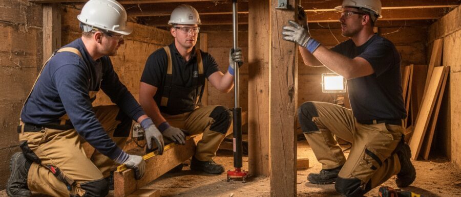 Vloerbalken rechtzetten in bestaande woningen