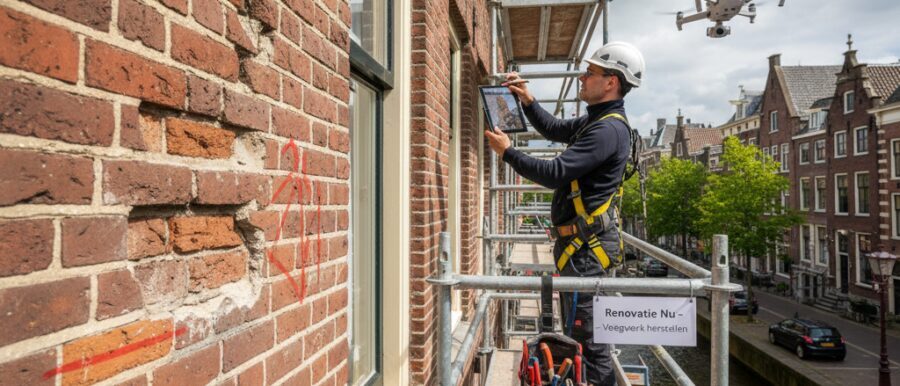 Signaleren van schade aan voegen en metselwerk
