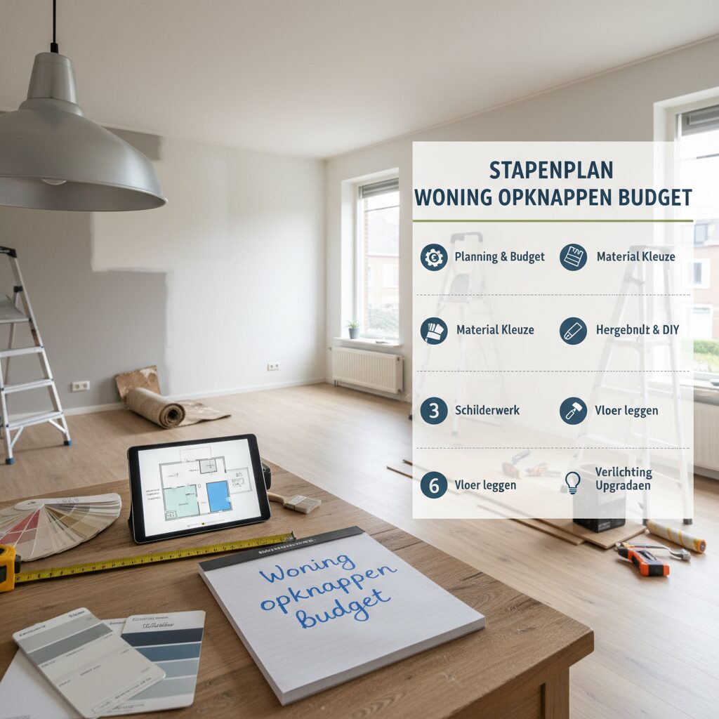 Woning opknappen budget Woning opknappen budget begint met slimme keuzes. Wij helpen je met planning, budget, materiaalkeuze en…