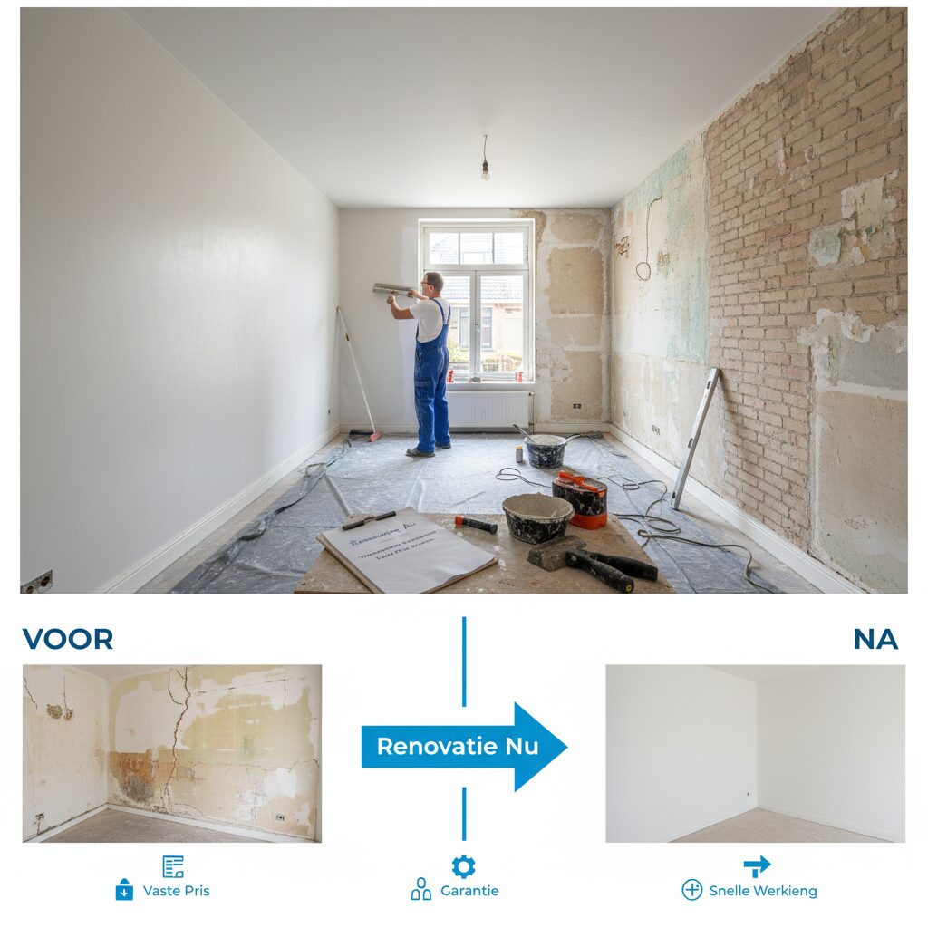 Woonkamer wanden herstellen