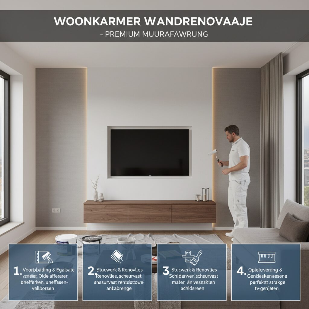 Woonkamer wandrenovatie met vakmanschap en slimme technieken