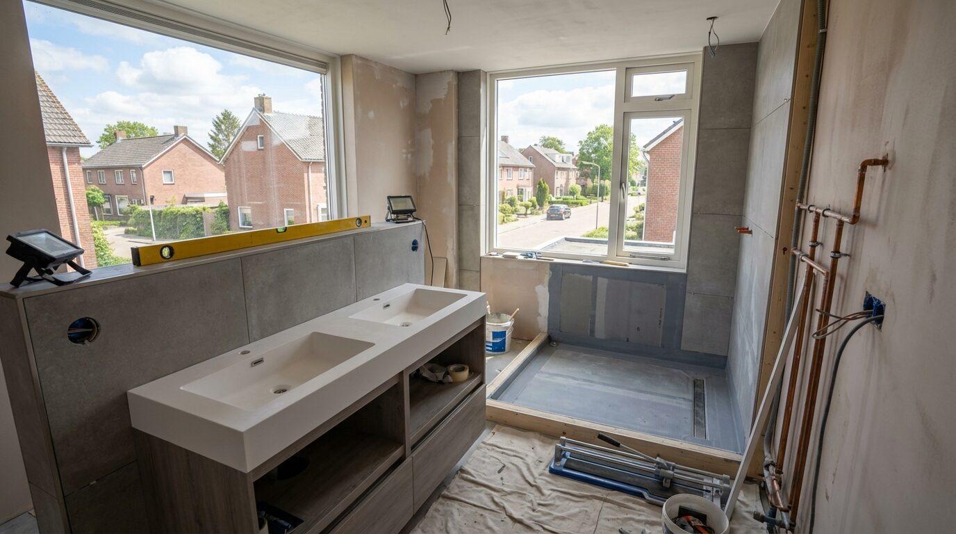 Badkamer renovatie Odoorn Badkamer renovatie Odoorn start bij Renovatie Nu. Wij maken je badkamer slim en stijlvol, met…